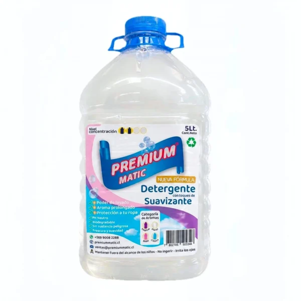 Vista de Detergente C/Suavizante Premium Matic 5Lt Floral